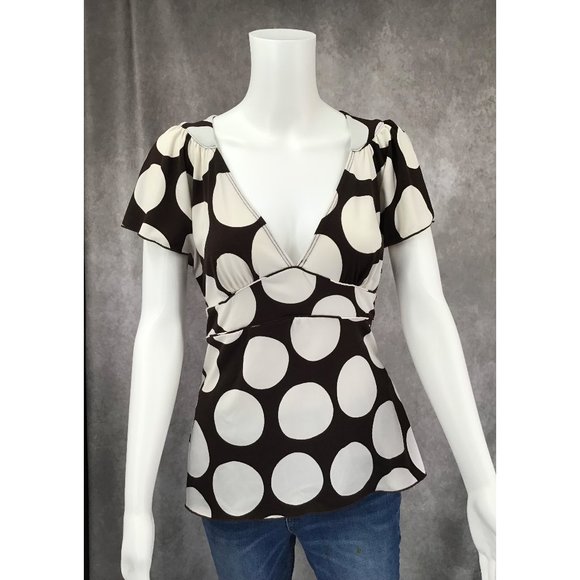 Retro Feel Blouse Polka Dots Large - Speechless - Picture 1 of 8